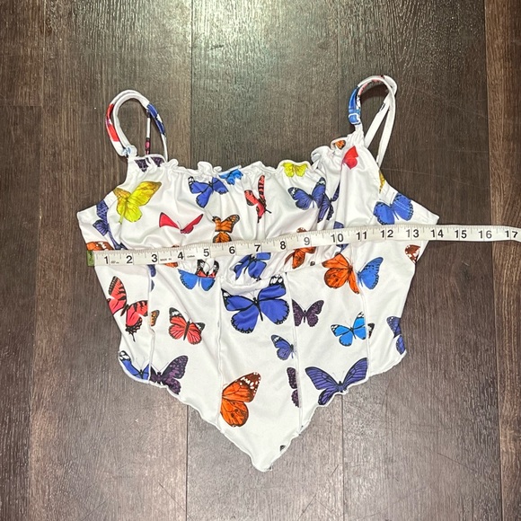 Shein White Butterfly Top - Picture 2 of 5